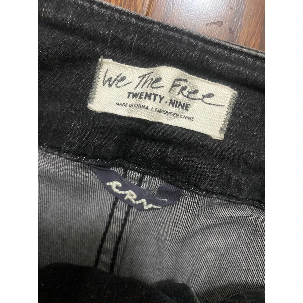 Free People We The Free Curvy Black Lace Up‎ Skinny Jeans 29